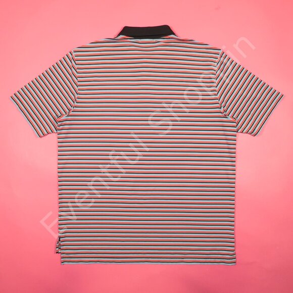 Peter Millar Summer Comfort Golf Polo Shirt Mens XL Red Blue Black Stripe - Picture 3 of 5